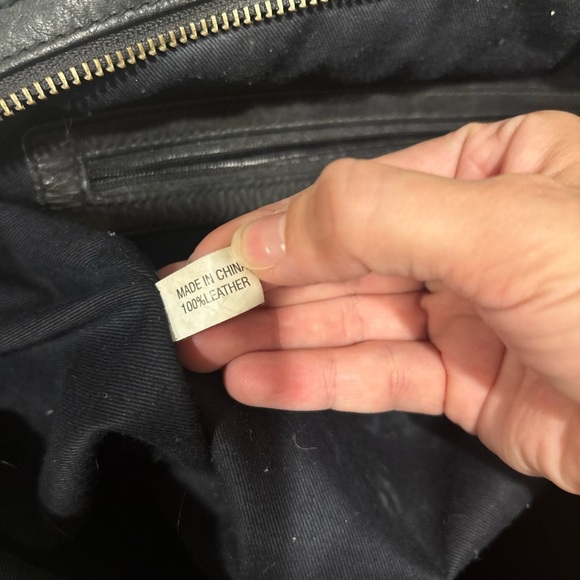 Amazing  Rare GOTH leather studded Black Bag Purse Sam Edelman Soft Roomy - Picture 9 of 9